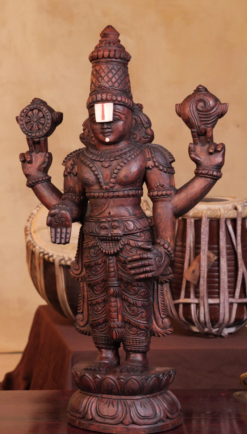 Kalyana Srinivasa Perumal Handcrafted Wooden Idol