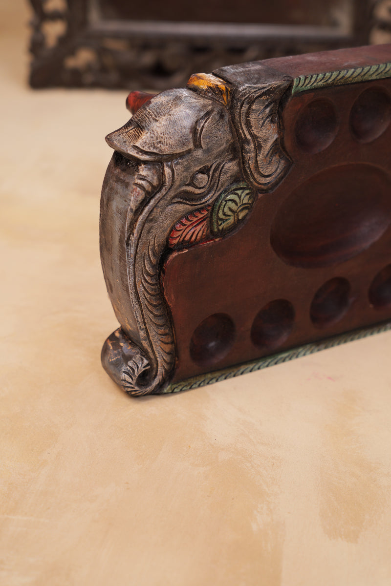 Handcrafted Pallanguli Board – Elephant Motif