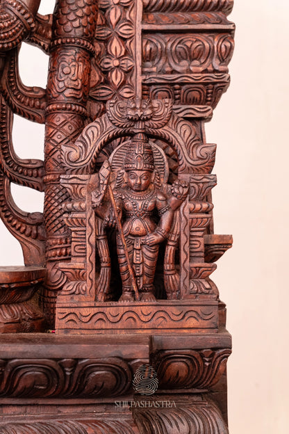 Thiruchendur Murugan | 4-Feet Handcrafted Wooden Idol | Shilpashastra