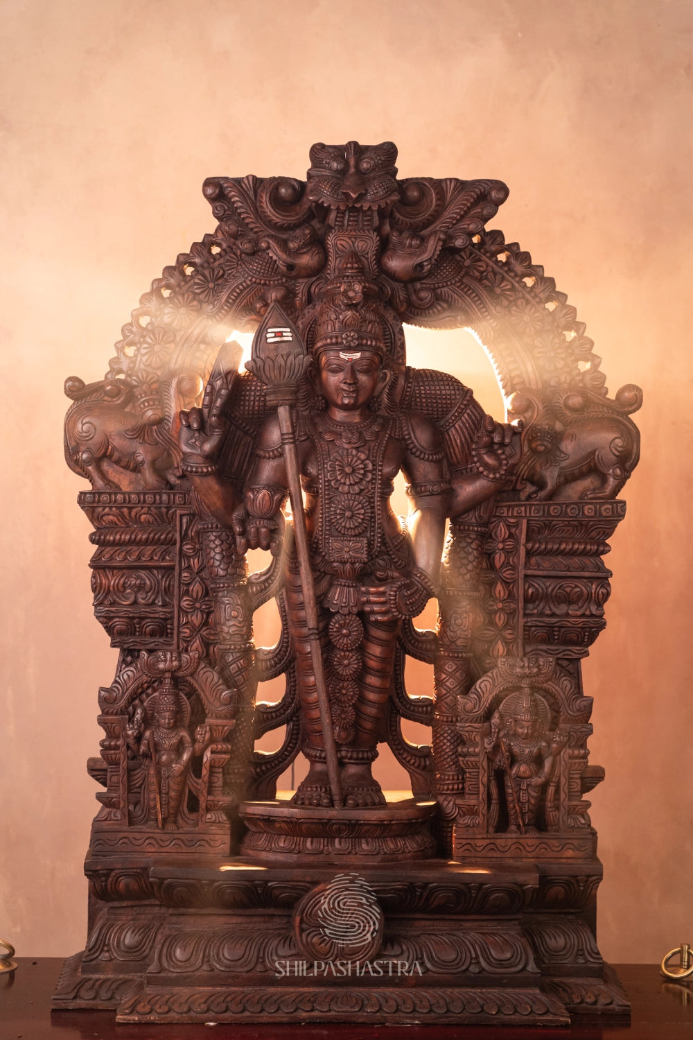 Thiruchendur Murugan | 4-Feet Handcrafted Wooden Idol | Shilpashastra