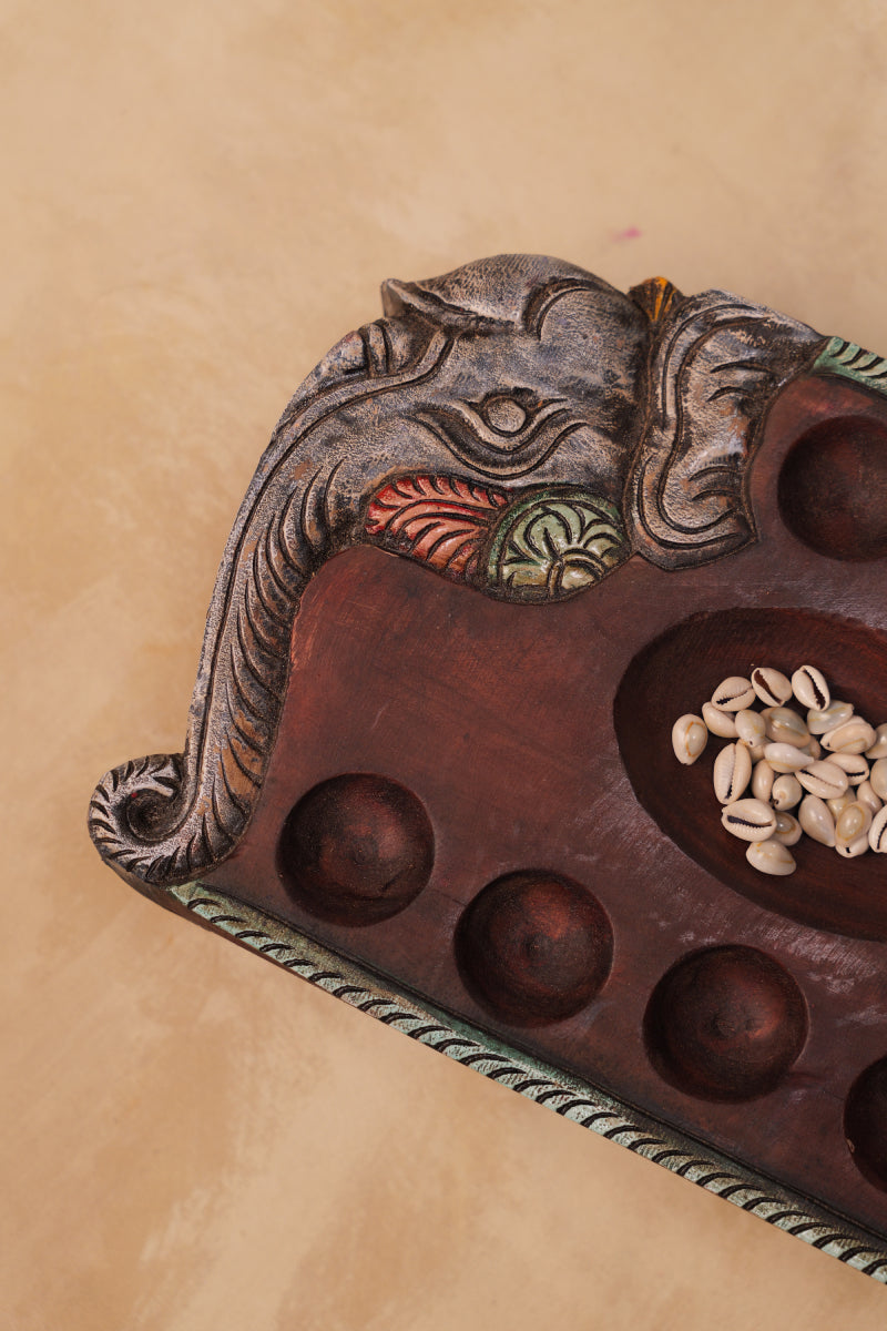 Handcrafted Pallanguli Board – Elephant Motif