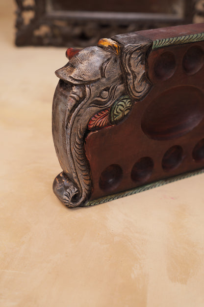 Handcrafted Pallanguli Board – Elephant Motif