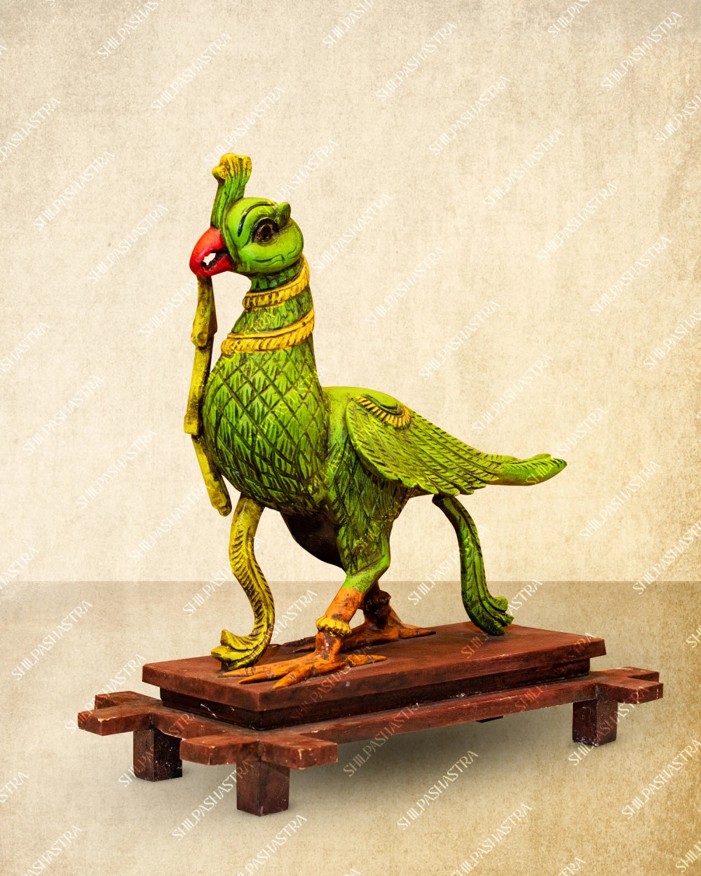 Parrot Vimanam Handcrafted Wooden Sculpture