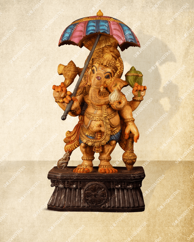 Handcrafted Bright Color Finish Yatra Ganesh